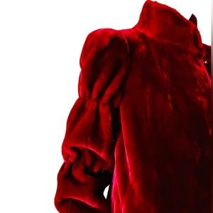 Vintage 80’s Oxblood Faux Fur Coat Juliette Sleeve